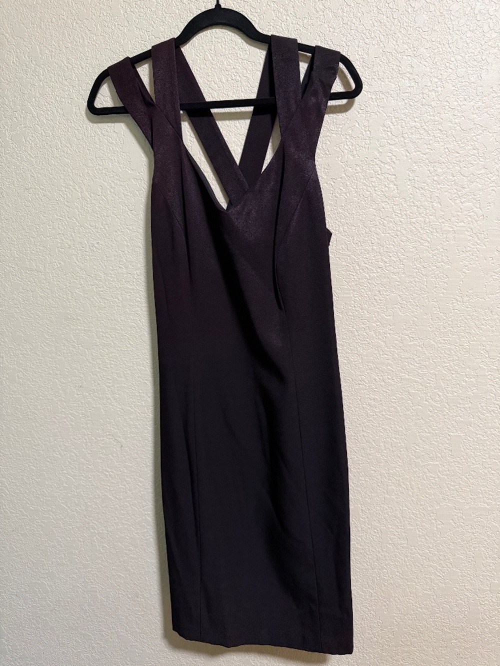 Vintage GUESS Black Double-Strap Criss-Cross V-Neck Mini Dress
